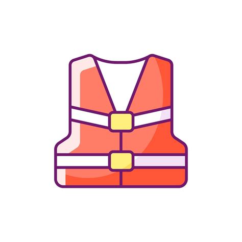 Life jacket RGB color icon. Isolated vector illustration. Personal ...