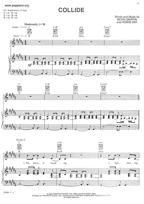 Howie Day-Collide Sheet Music pdf, - Free Score Download ★