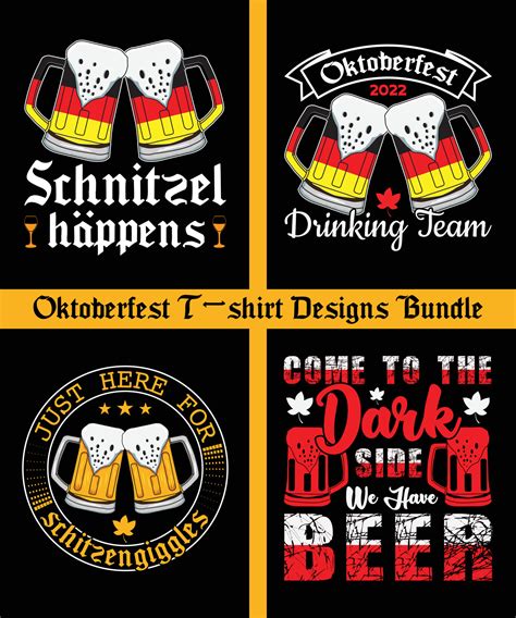 Oktoberfest T-shirt Designs Bundle, Vector illustration, beer festival ...