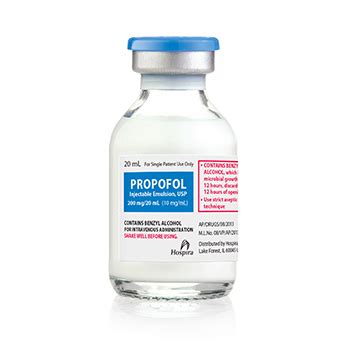 Propofol Injectable Emulsion, USP (contains Benzyl Alcohol) | Pfizer ...