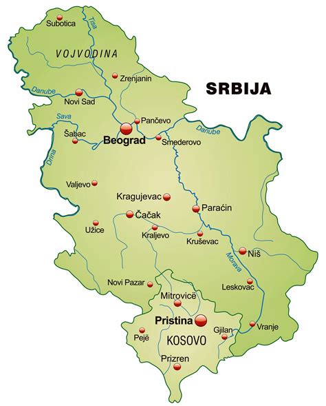 Cartina Geografica Del Serbia Mappa O Carta Mapa Map Of Serbia | Porn ...