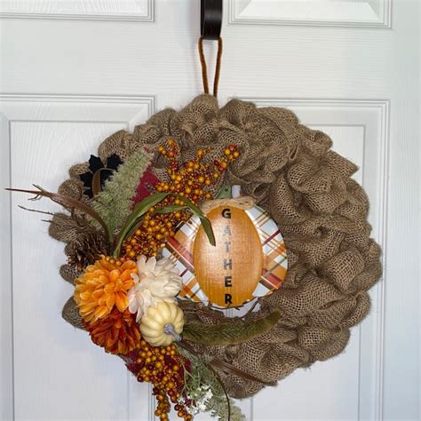 Fall Burlap Wreath - Etsy