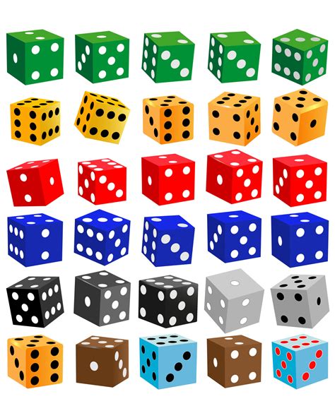 gaming dice of different colors on a white background 11144220 Vector ...