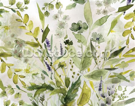 Olive Green Plants Wallpaper by Carol Robinson | Wallsauce US | Plant ...