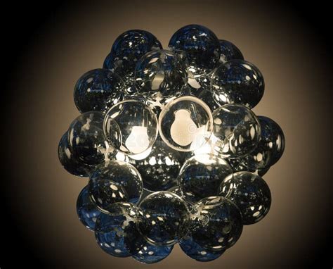 Chandelier of glass balls stock photo. Image of design - 135631532