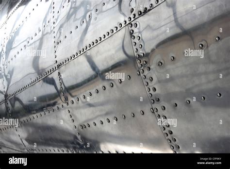 rivets in sheet aluminium body of world war two aircraft B24 Liberator ...