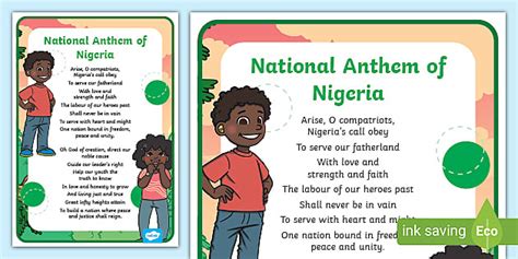 Nigerian National Anthem Poster (Teacher-Made) - Twinkl