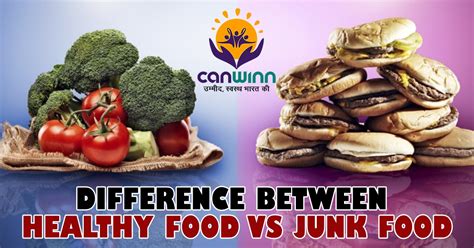 Difference Between healthy food vs junk food - NUTRITION LINE