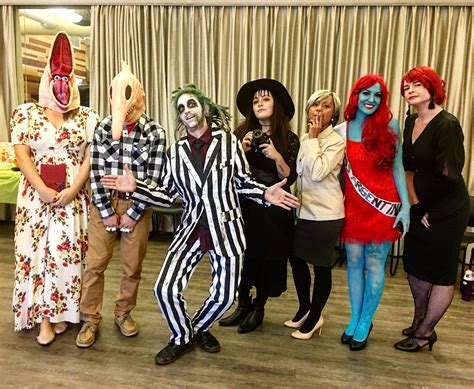 Beetlejuice costume for Halloween. Left to right: Barbara Maitland ...