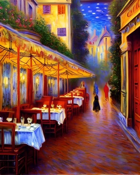 Sidewalk Cafe In Evening Free Stock Photo - Public Domain Pictures