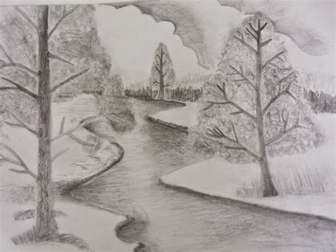 Landscape Shading Pencil Drawing : You shade a pen drawing by applying ...