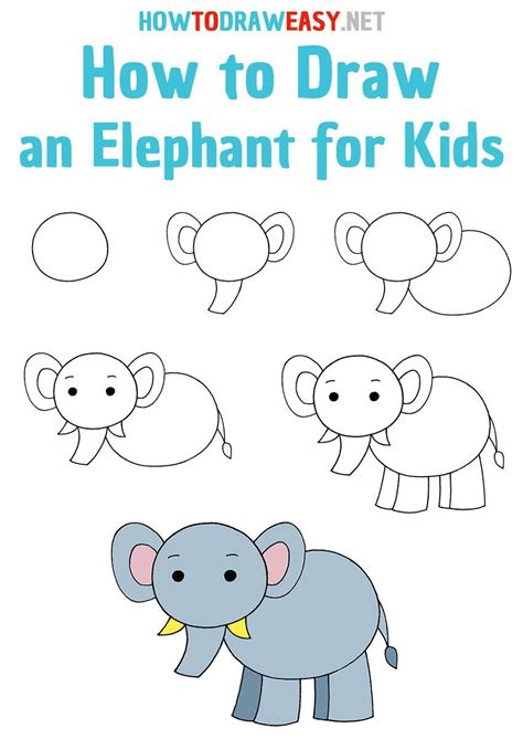 How To Draw Cartoon Elephant Step By Step at Drawing Tutorials