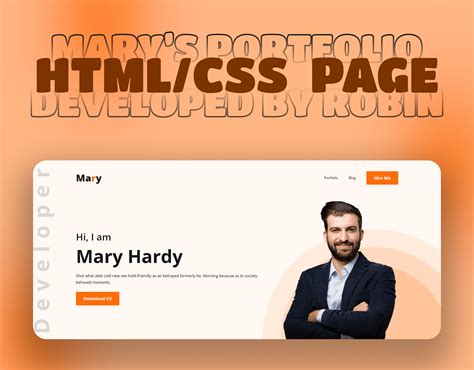 Mary's Portfolio HTML/CSS on Behance