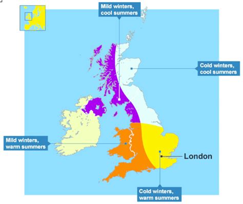 Climate Map Of England