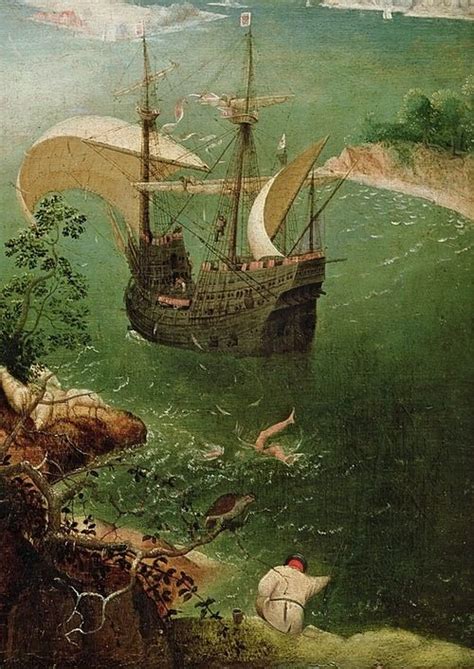 “Landscape with the Fall of Icarus" (detail), c.1558, Pieter Bruegel ...