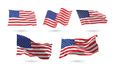 American Flag Wave Vector Clipart