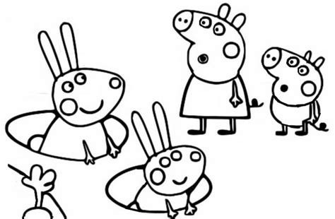 Coloriage Peppa Pig Rebecca Et Richard Rabbit | The Best Porn Website