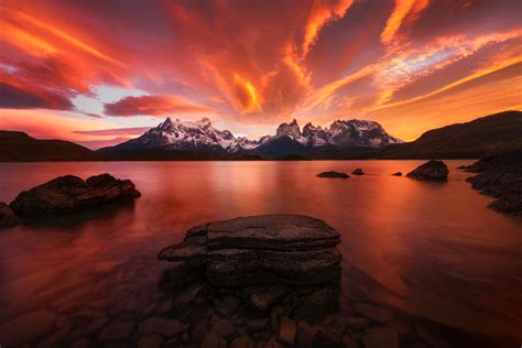 デスクトップ壁紙 : パタゴニア, アルゼンチン, 日没, 風景, 山々, 雲, 湖, 空, 写真 4000x2668 ...