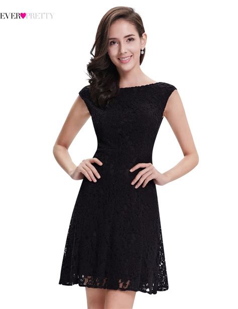 Ever Pretty Cocktail Dresses AP05331BK Women's Fashion Lace Round Neck ...