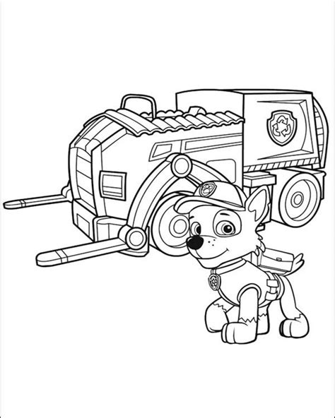 Rocky And His Recycling Truck - Paw Patrol Coloring Pages - Coloring Home