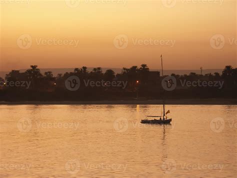 Sunset over the River Nile, Egypt 1407382 Stock Photo at Vecteezy