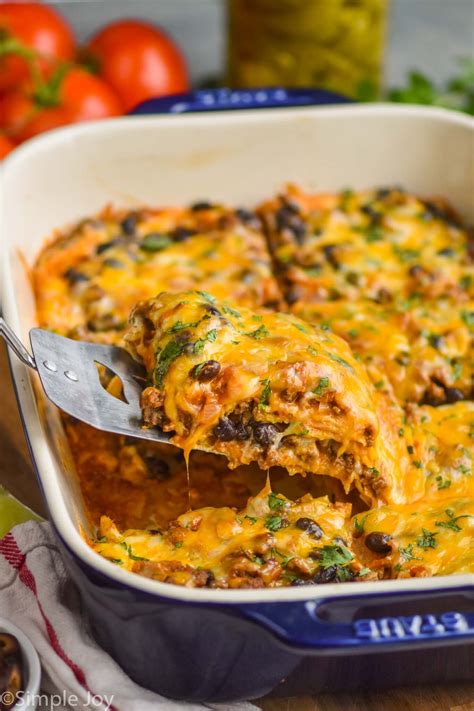 Beef Enchilada Casserole - Simple Joy