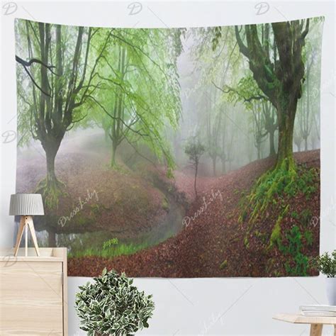 Decorated Wall Hanging Forest Print Tapestry | Printed tapestries, Wall ...