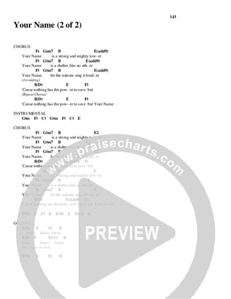 Your Name Chords PDF (Glenn Packiam) - PraiseCharts