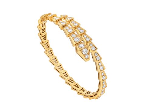 Yellow gold Serpenti Viper Bracelet with 2.8 ct Diamonds | Bulgari ...