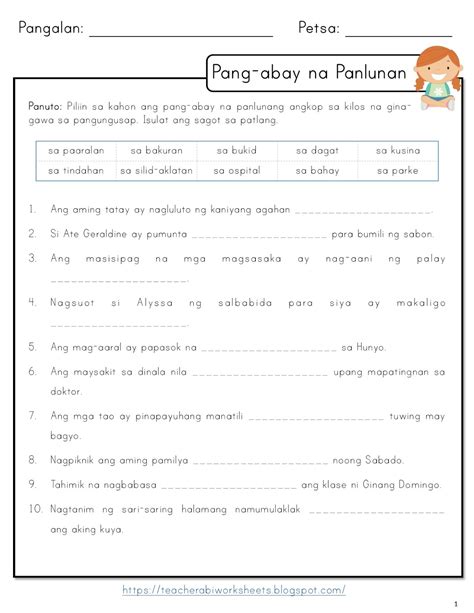 Uri Ng Panghalip Worksheet Grade 1 Printable Worksheets And | Images ...