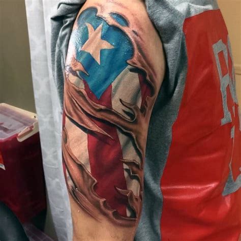 50 Puerto Rican Flag Tattoo Ideas For Men - Puerto Rico Designs