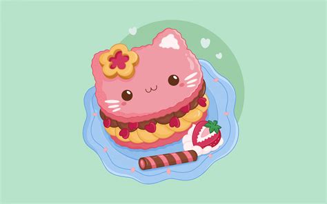 Cute food Wallpaper 4K, Kawaii food, Kawaii cupcake