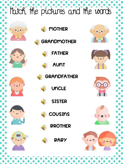 My family - Interactive worksheet | Family worksheet, Learning english ...