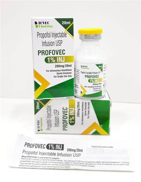 Propofol Injection, 20ml at Rs 6/vial in Surat | ID: 2851084183397