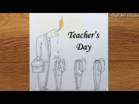 Teacher's day drawing with pencil sketch step by step - YouTube