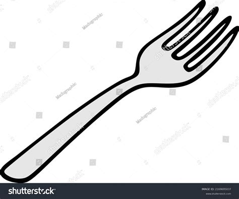 Fork Drawing Cartoon Vector Art Icon Stock Vector (Royalty Free ...