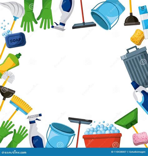 Background With Cleaning Symbols Vector Illustration | CartoonDealer ...