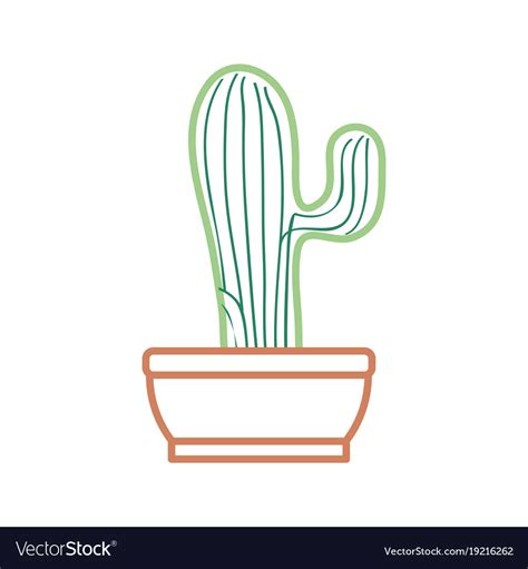 Cactus in pot draw Royalty Free Vector Image - VectorStock