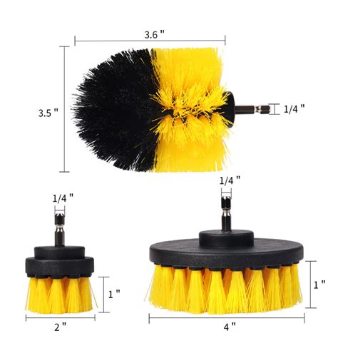 Drill Brush Attachment Set, Power Cleaning Nylon Scrub Brush, All ...