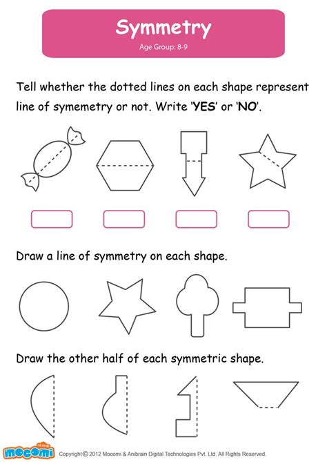 Symmetry - Math Worksheet for Kids. For more interesting maths ...