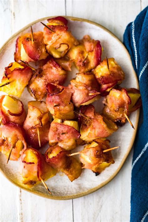 Bacon Wrapped Pineapple with Brown Sugar (4 Ingredients!)