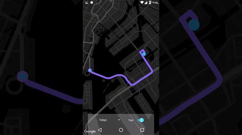 google map route animation on android - trail - YouTube
