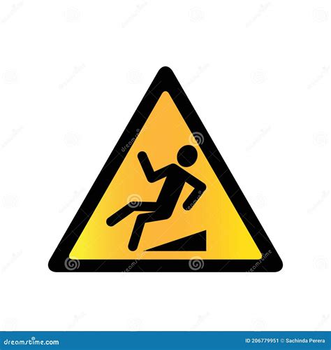 Warning of Slippery Surface Danger Warning Isolated Vector Stock Vector ...