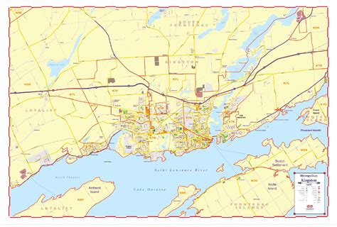 Map of Kingston Ontario - Large and laminated New 2021 Edition with Po ...