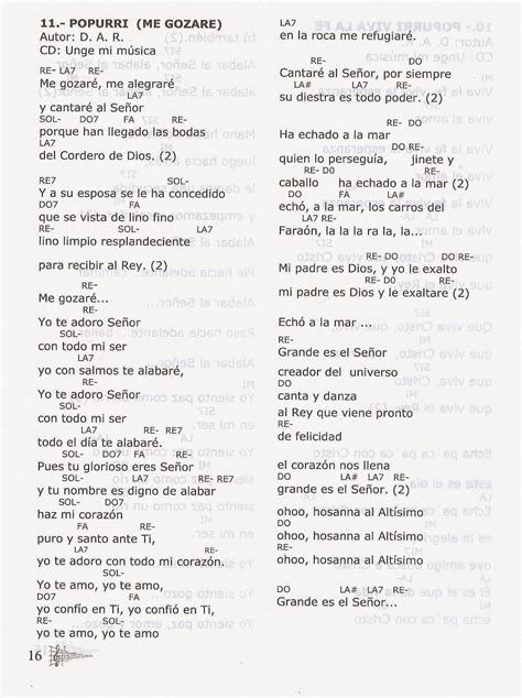 MOVIMIENTO RENOVACIÓN CARISMÁTICA CATÓLICA LETRA, TONOS Y ACORDES DE ...