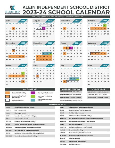 23-24Klein ISDCalendar - November December January February July August ...