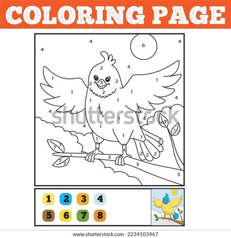 Number Coloring Page Children Cute Cartoon Stock Vector (Royalty Free ...