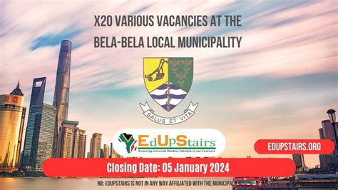 X20 VARIOUS VACANCIES AT THE BELA-BELA LOCAL MUNICIPALITY CLOSING 05 ...