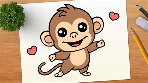 How To Draw A Cute Monkey || Draw So Cute Easy Step by Step - YouTube