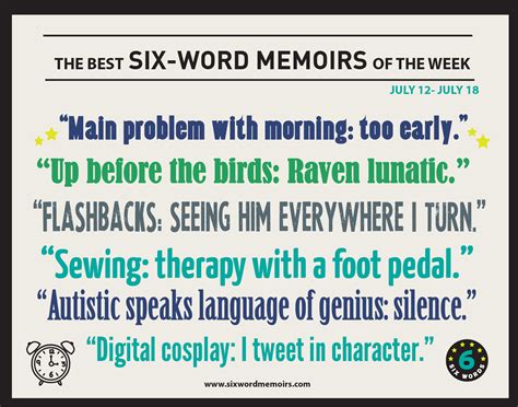 “Digital cosplay: I tweet in character.” The Best Six-Word Memoirs Of ...